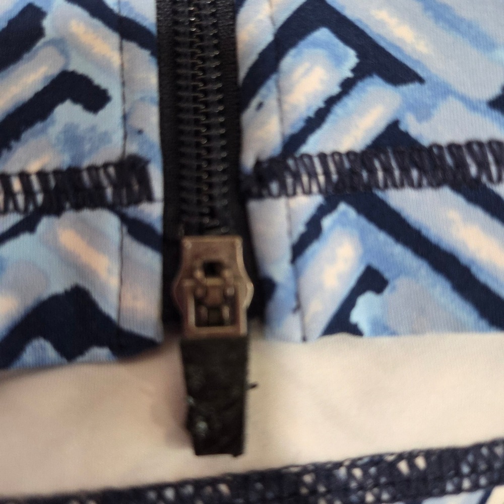 J.McLaughlin Womens Blue Geometric Print Full Zip Performance Jacket Size M - Picture 8 of 9